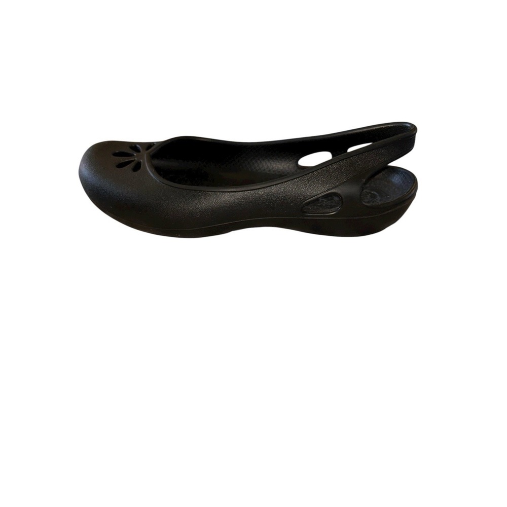 Crocs Malindi  Shoe Slingback Slip On Flats Black Comfort US Womens 8 Wide